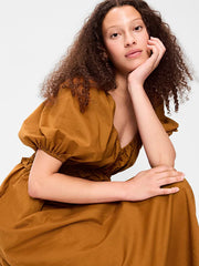 Fit & Flare Prairie Midi Dress - Redwood Burl