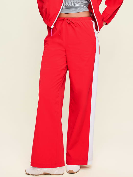 High-Waisted TrekTech Lightweight Woven Active Pants - Amaryllis