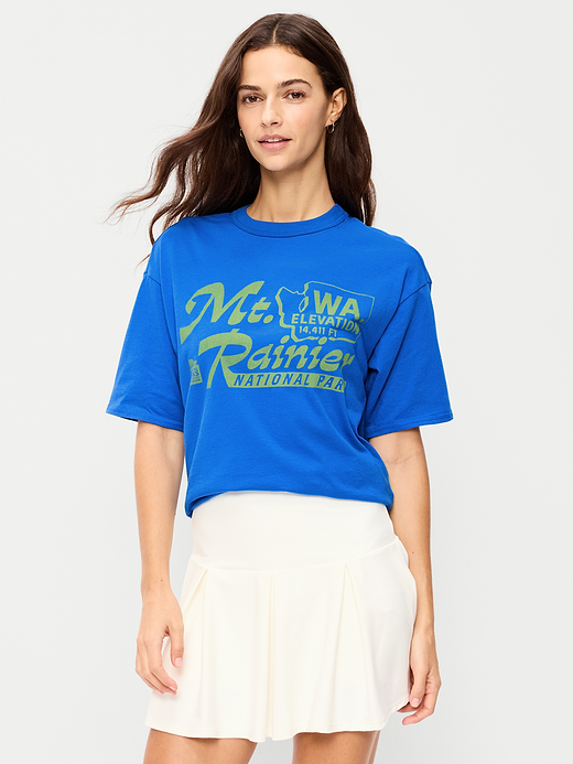 Mount Rainier National Park Loose T-Shirt - Blue Moon