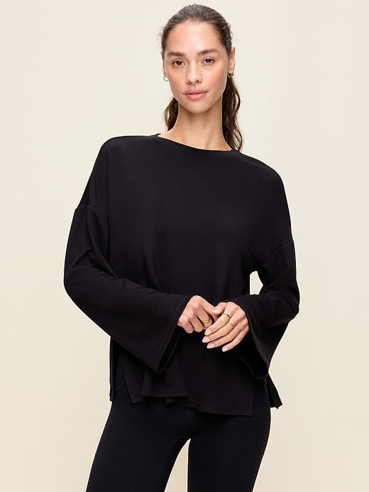 Bounce Lite Oversized Bell-Sleeve Tunic - Black Jack