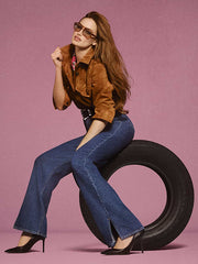 Extra High-Waisted Twisted Seam Wide-Leg Jeans - Rocco