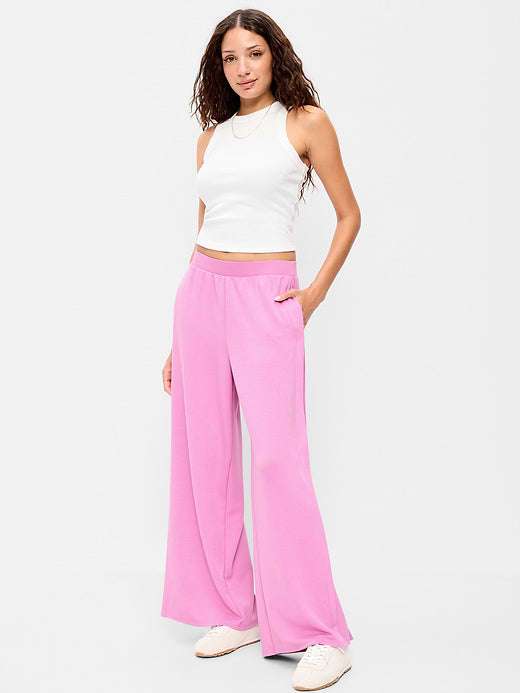 High-Waisted Bounce Lite Drapey Wide-Leg Pleated Pants - Orchid