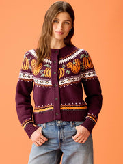 Old Navy x Disney Mickey Mouse Cardigan for Women - Brown Fair Isle