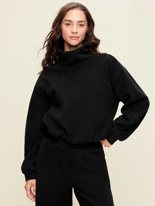 Performance Fleece Funnel Neck Pullover - Black Jack
