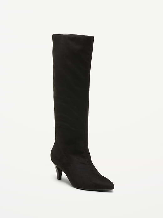 Tall Kitten-Heel Boots for Women - Black Jack