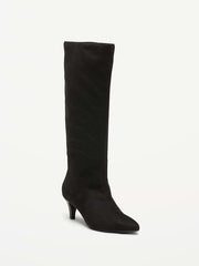 Tall Kitten-Heel Boots for Women - Black Jack