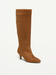 Tall Kitten-Heel Boots for Women - Caramel