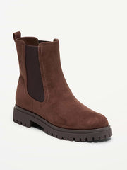 Faux-Suede Chelsea Boots for Women - Cocoa