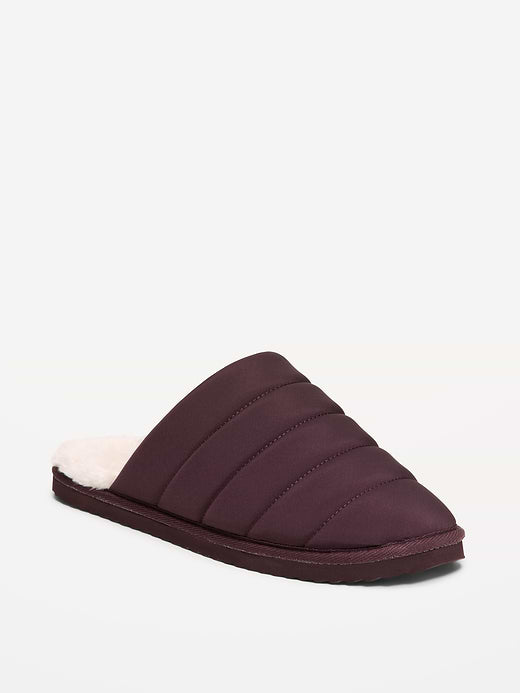Puffer Sherpa Slippers for Women - Black Coffee