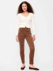 High-Waisted Pixie Skinny Ankle Pants - Brown Floral