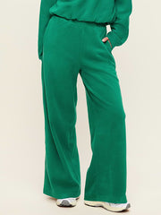 Extra High-Waisted Performance Fleece Wide-Leg Sweatpants - Java Fern
