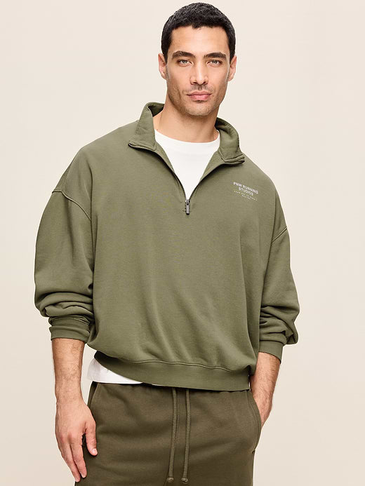 Lived-In Pro Quarter Zip - Dill Caper