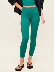 High-Waisted PowerChill 7/8 Cotton Leggings - Deep Lagoon
