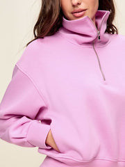 Bounce Fleece Half-Zip Pullover Sweatshirt - Orchid