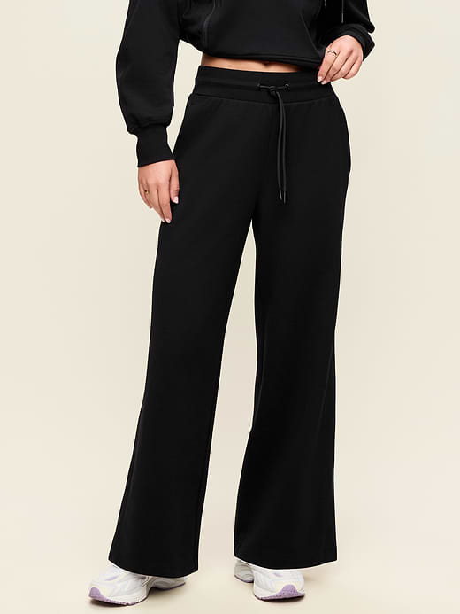 Extra High-Waisted Dynamic Fleece Wide-Leg Sweatpants - Black Jack