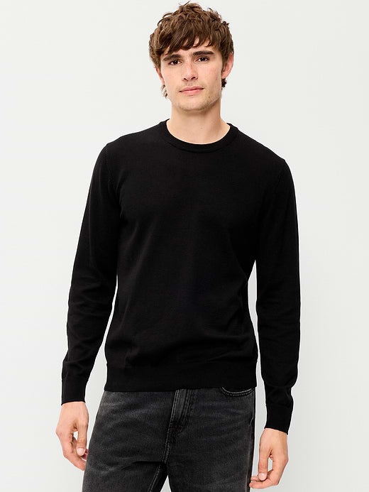 Washed Crew-Neck Sweater - Black Jack