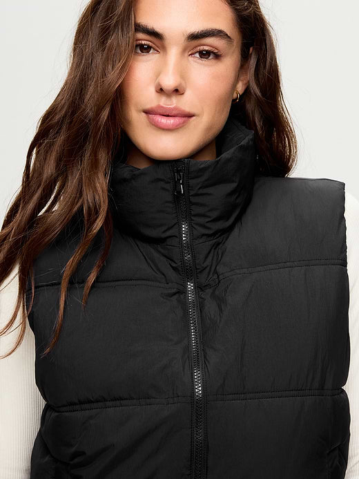 Water-Resistant Puffer Vest - Black Jack