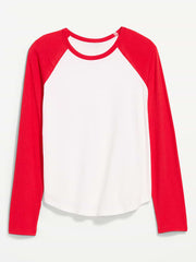 EveryWear Long-Sleeve Raglan Baseball T-Shirt - Scotty Red