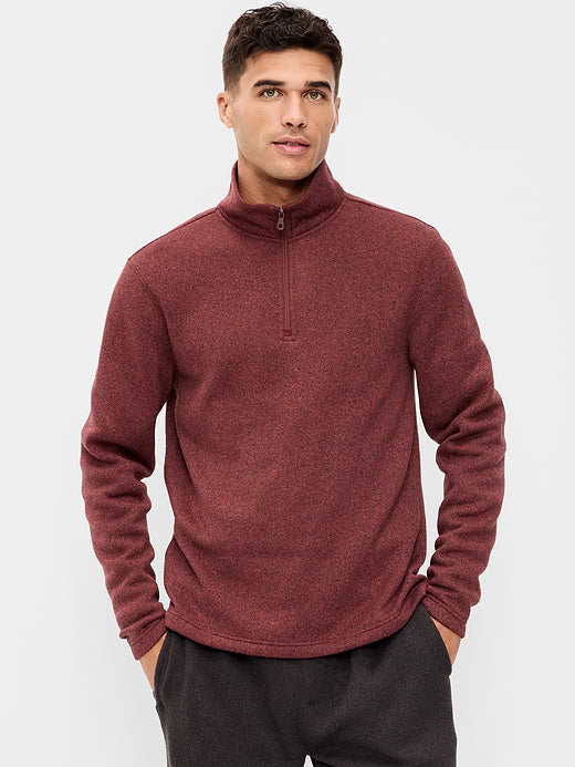 Sweater Fleece Quarter-Zip - Russet Brown