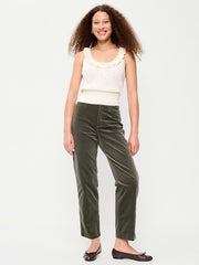 High-Waisted Pixie Straight Pants - Forest Tapestry