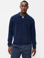 Long-Sleeve Polo Sweater - Night Life
