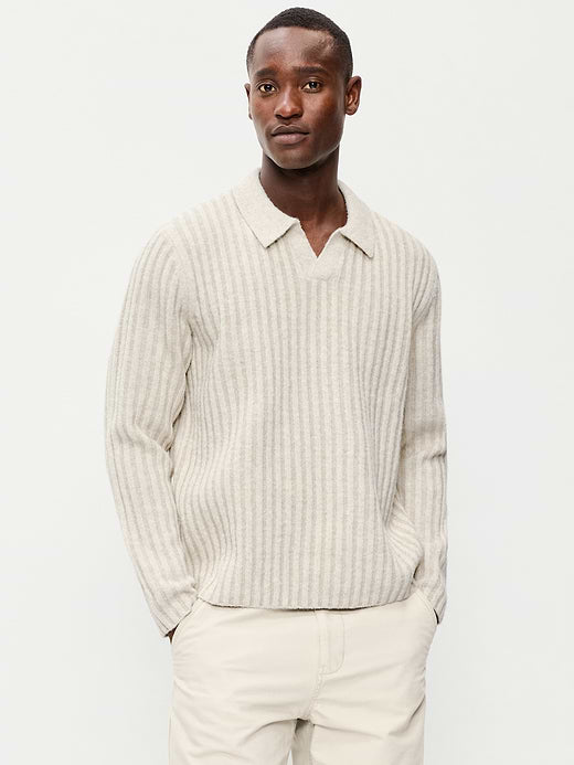 Long-Sleeve Polo Sweater - Windchime