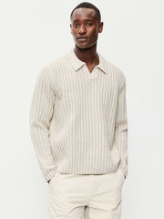 Long-Sleeve Polo Sweater - Windchime