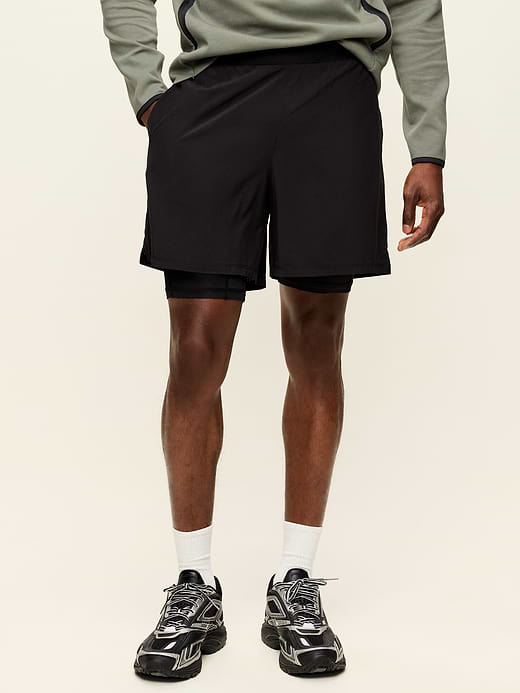 2-In-1 Performance Run Shorts -- 5-inch inseam - Black Jack