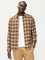 Classic Fit Everyday Oxford Shirt - Brown Plaid