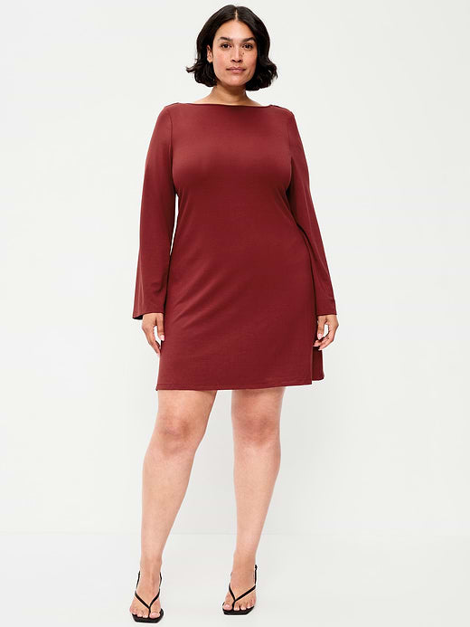 Low-Back Flare Mini Dress - Emberglow