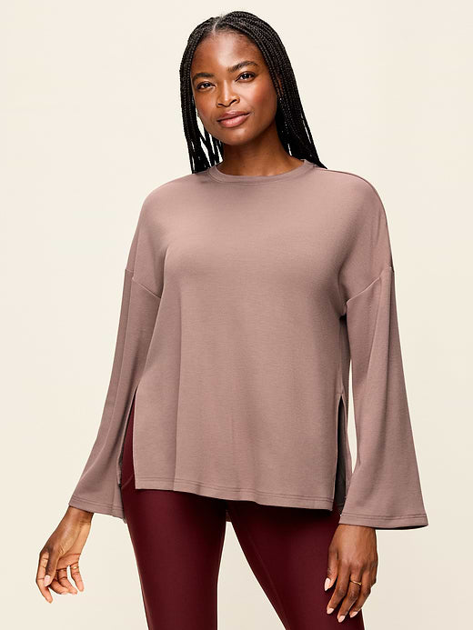 Bounce Lite Oversized Bell-Sleeve Tunic - Mocha