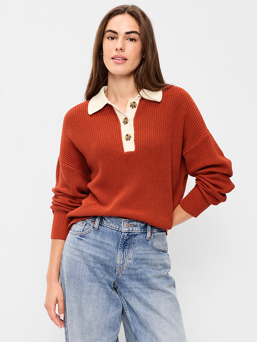 Seaside Cotton Rugby Polo - Deep Rose