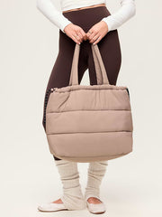 Active Puffer Cinched Tote - Dusted Chocolate