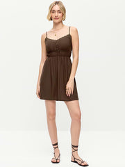 Sleeveless Trousseau Mini Dress - Earthen