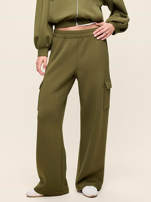 High-Waisted Bounce Fleece Wide-Leg Cargo Sweatpants - Hearthwood