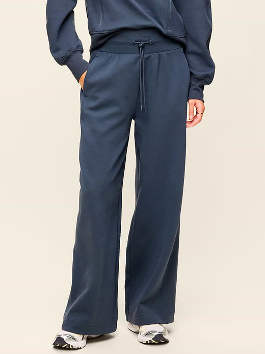 Extra High-Waisted Dynamic Fleece Wide-Leg Sweatpants - Dusk Navy