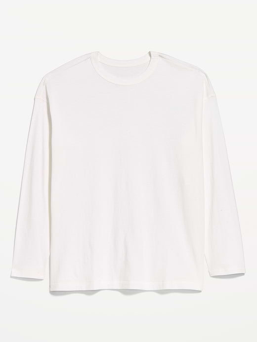 Oversized EveryWear Long-Sleeve Tunic T-Shirt - White Lilies