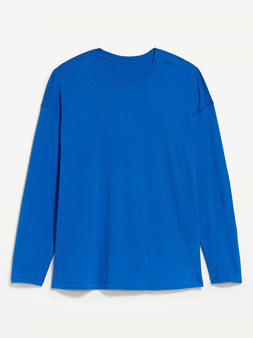 Oversized EveryWear Long-Sleeve Tunic T-Shirt - Blue Moon