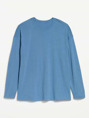 Oversized EveryWear Long-Sleeve Tunic T-Shirt - Naturalist Blue