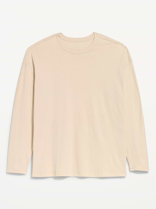 Oversized EveryWear Long-Sleeve Tunic T-Shirt - Wish Bone