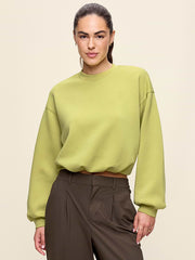 Bounce Fleece Bubble-Hem Sweatshirt - Marshy Grass