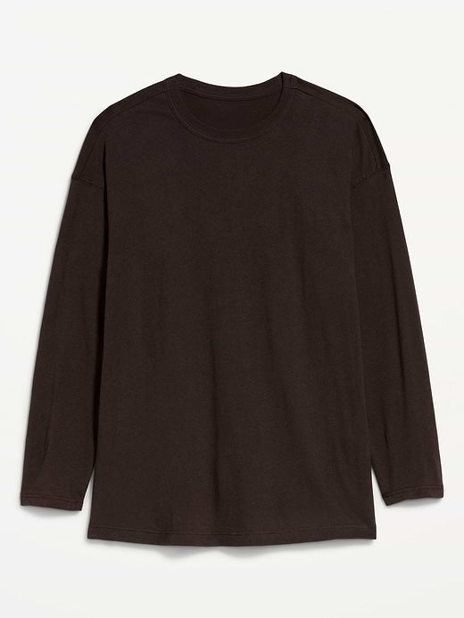 Oversized EveryWear Long-Sleeve Tunic T-Shirt - Black Coffee