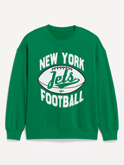 New York Jets Oversized Fleece Sweatshirt for Women - New York Jets