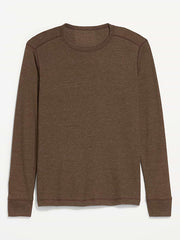 Crew-Neck Waffle T-Shirt - Dark Walnut