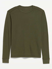 Crew-Neck Waffle T-Shirt - Heritage Green