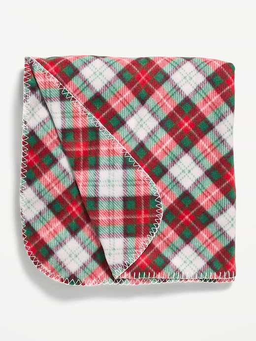 Printed Fleece Blanket for the Family - White Plaid (Match the Fam!)