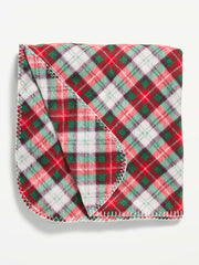 Printed Fleece Blanket for the Family - White Plaid (Match the Fam!)