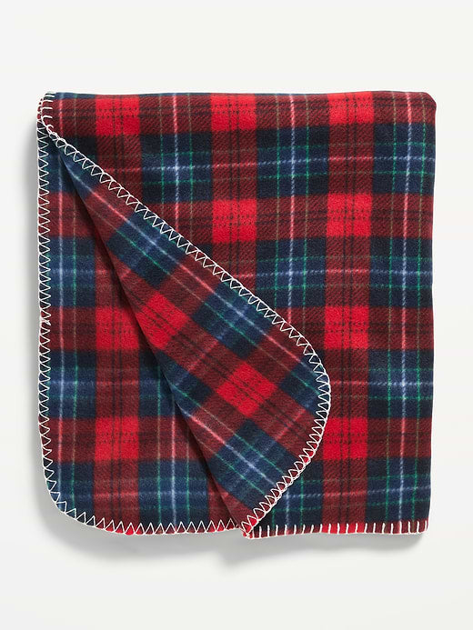 Printed Fleece Blanket for the Family - Red Plaid (Match the Fam!)