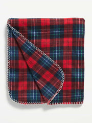 Printed Fleece Blanket for the Family - Red Plaid (Match the Fam!)