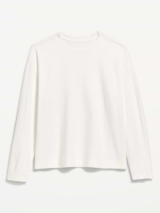 Vintage Long-Sleeve Crew-Neck T-Shirt - White Lilies